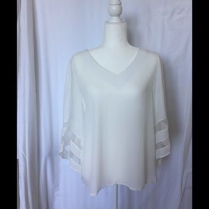 Chic Boutique Rose Illusion Sleeve Blouse
